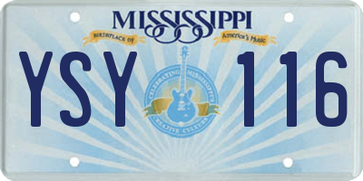 MS license plate YSY116