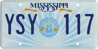 MS license plate YSY117