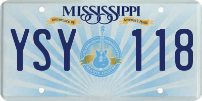 MS license plate YSY118