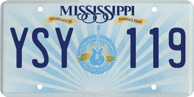 MS license plate YSY119