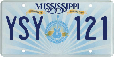 MS license plate YSY121
