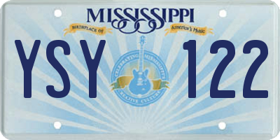 MS license plate YSY122