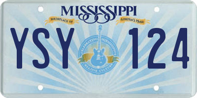 MS license plate YSY124