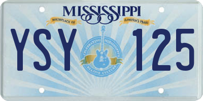 MS license plate YSY125