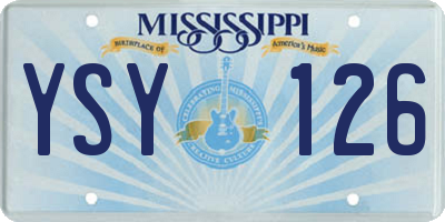 MS license plate YSY126