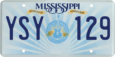 MS license plate YSY129