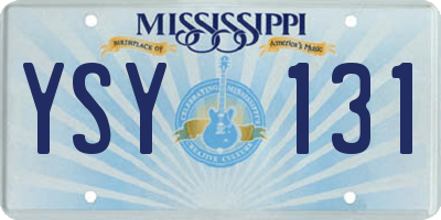 MS license plate YSY131