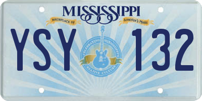 MS license plate YSY132