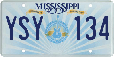 MS license plate YSY134