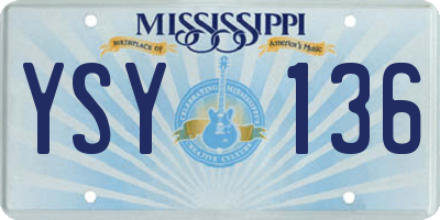 MS license plate YSY136