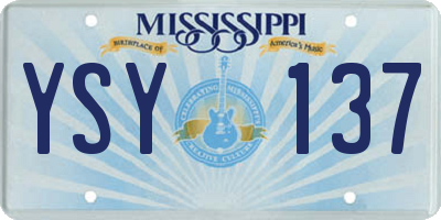 MS license plate YSY137