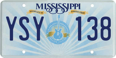 MS license plate YSY138