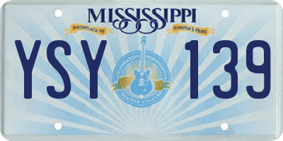 MS license plate YSY139