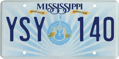 MS license plate YSY140
