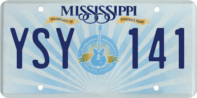 MS license plate YSY141