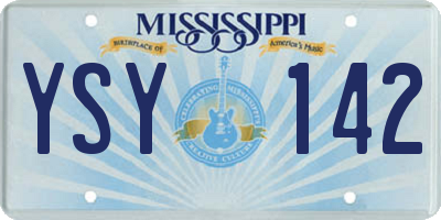MS license plate YSY142
