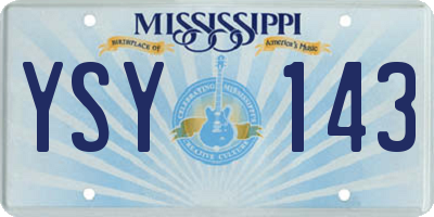 MS license plate YSY143
