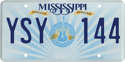 MS license plate YSY144
