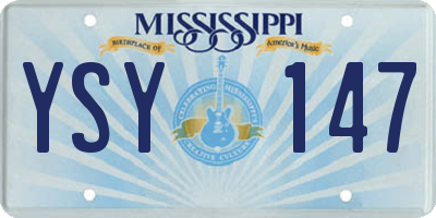 MS license plate YSY147