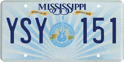 MS license plate YSY151