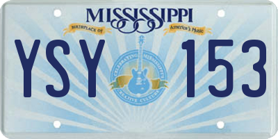 MS license plate YSY153