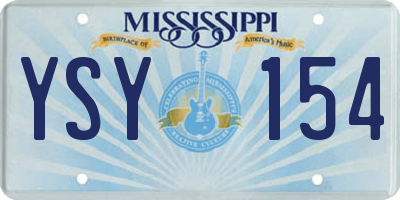MS license plate YSY154