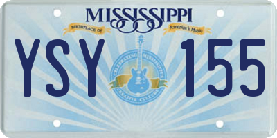 MS license plate YSY155