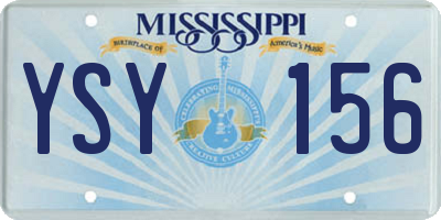 MS license plate YSY156