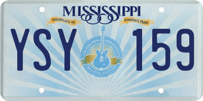 MS license plate YSY159