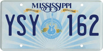 MS license plate YSY162