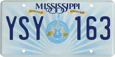 MS license plate YSY163