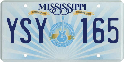 MS license plate YSY165