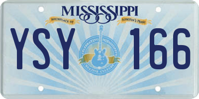 MS license plate YSY166