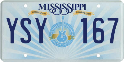MS license plate YSY167