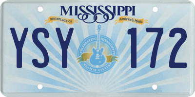 MS license plate YSY172
