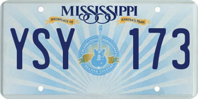 MS license plate YSY173