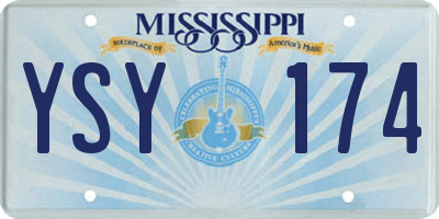 MS license plate YSY174