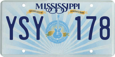 MS license plate YSY178