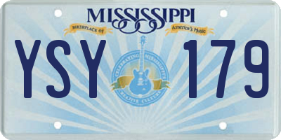 MS license plate YSY179