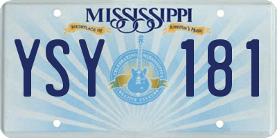 MS license plate YSY181
