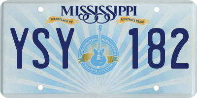 MS license plate YSY182