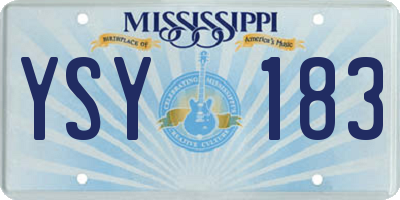 MS license plate YSY183