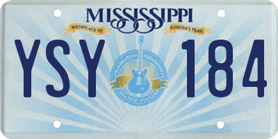 MS license plate YSY184