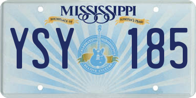 MS license plate YSY185