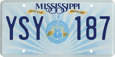 MS license plate YSY187