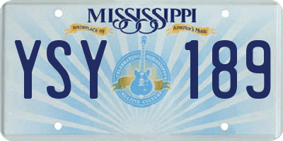 MS license plate YSY189