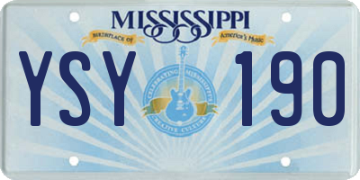 MS license plate YSY190