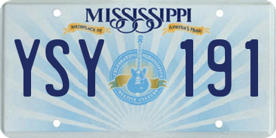 MS license plate YSY191