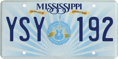 MS license plate YSY192