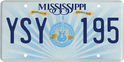 MS license plate YSY195